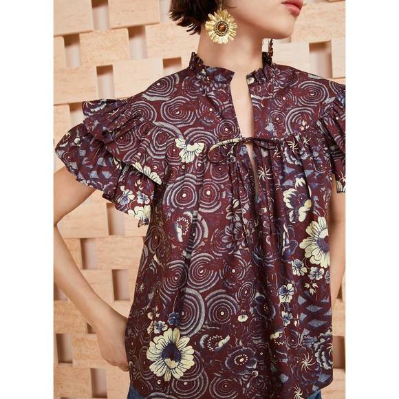 NEW ULLA JOHNSON letty top in heliotrope - Picture 3 of 5